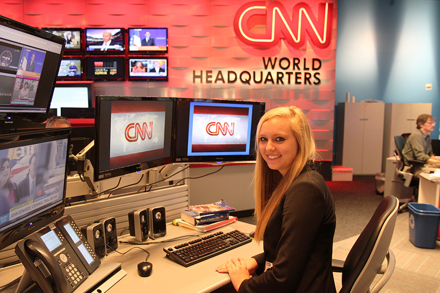 Emory student interns at CNN