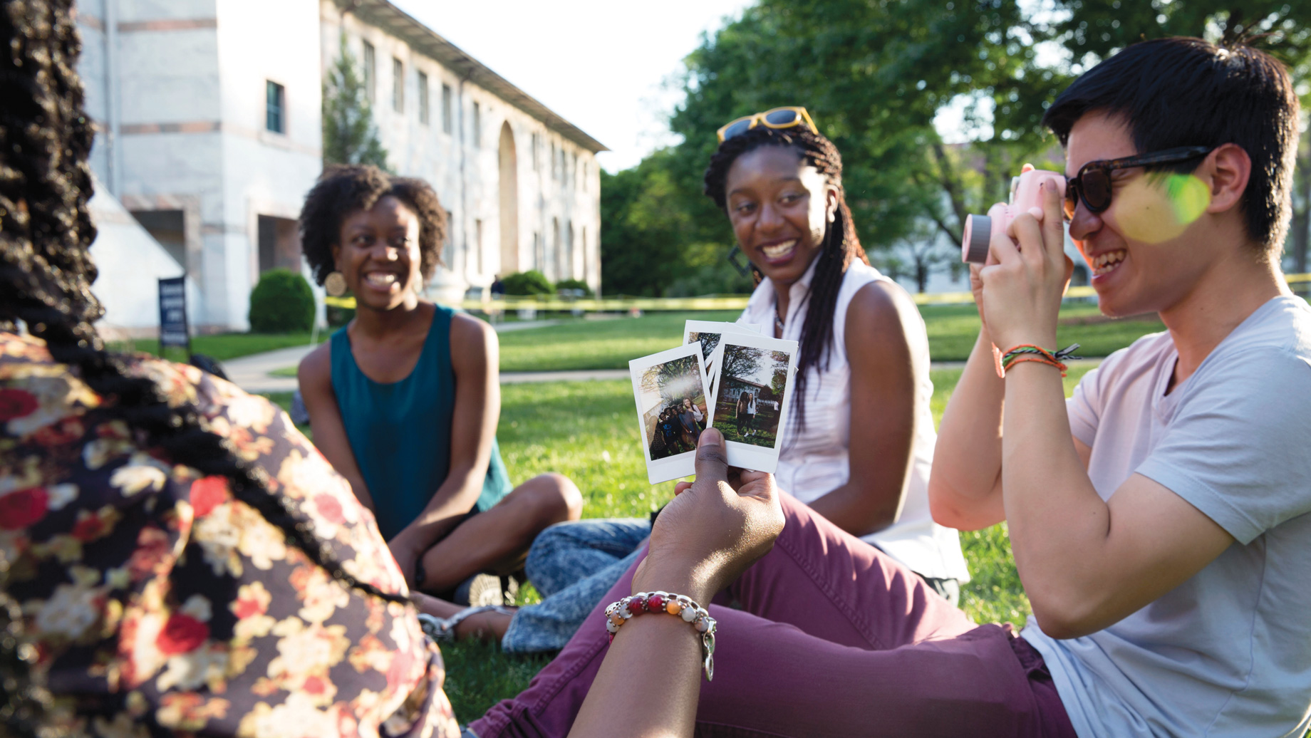 Students having fun on Emory quad