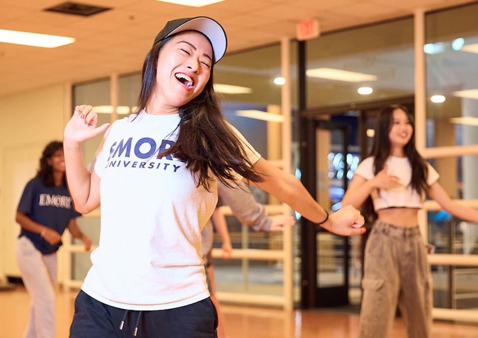 students exercising in a fitness class