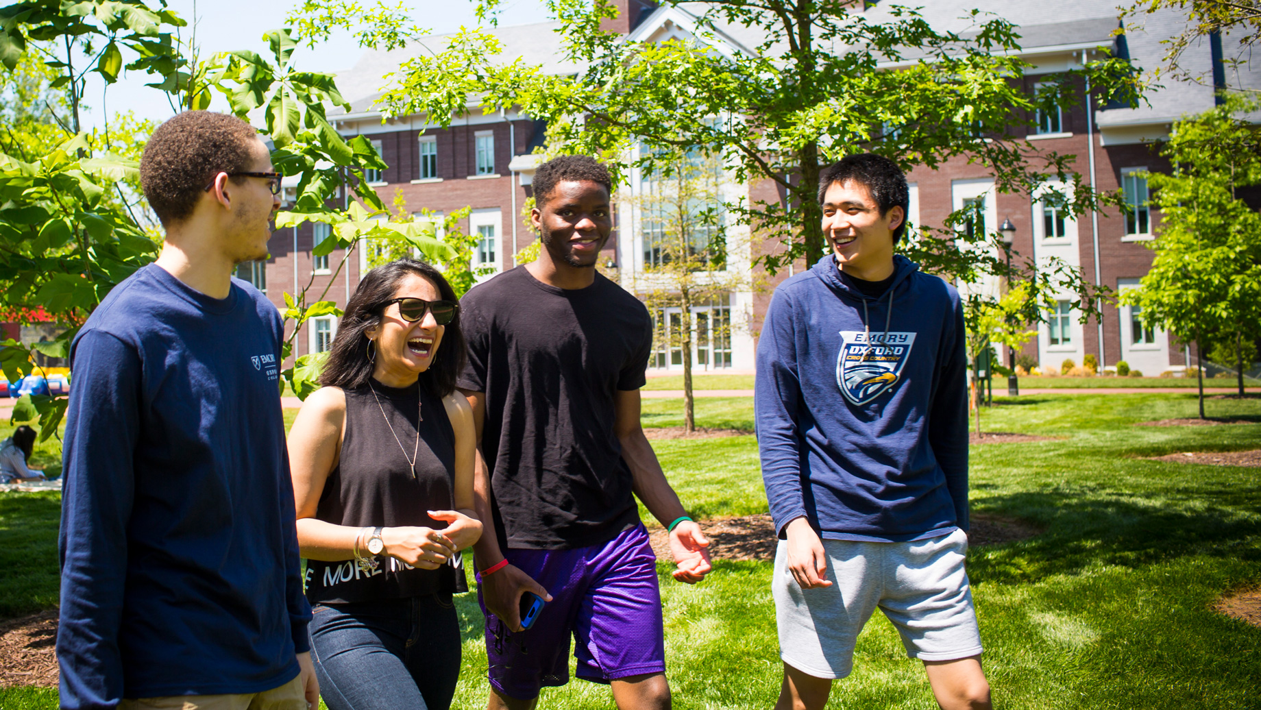 Oxford students walk on campus