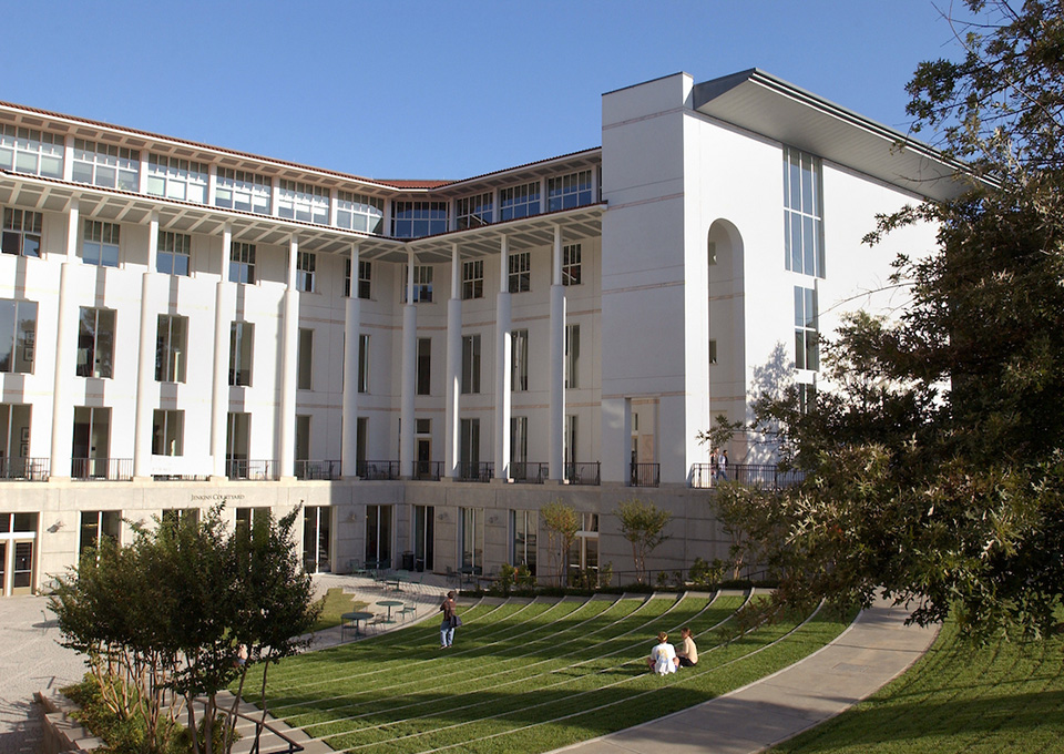 Students outside of Goizueta buildings