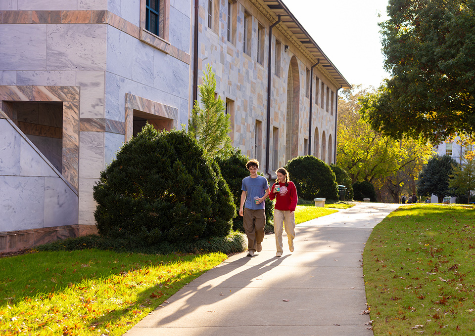 Students walking on campus