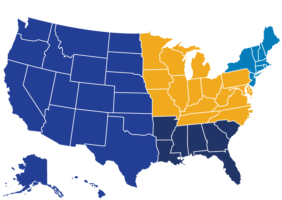 Admission territories for the US