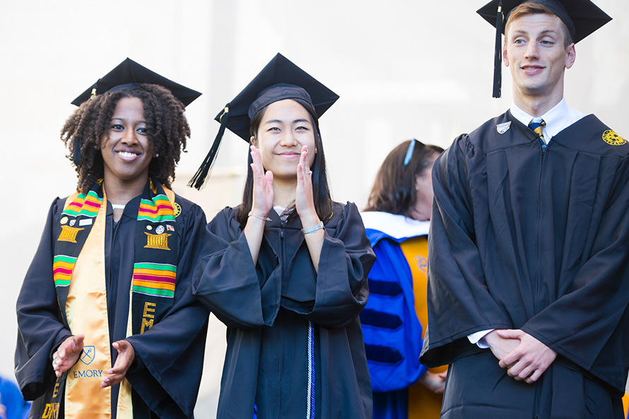 students at graduation ceremony