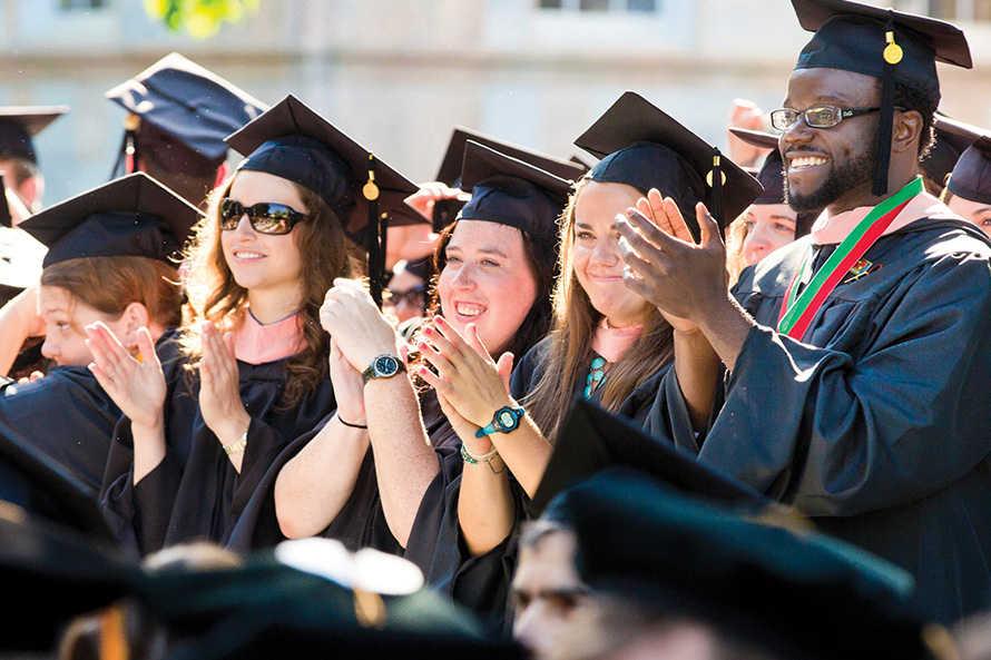 students at graduation ceremony